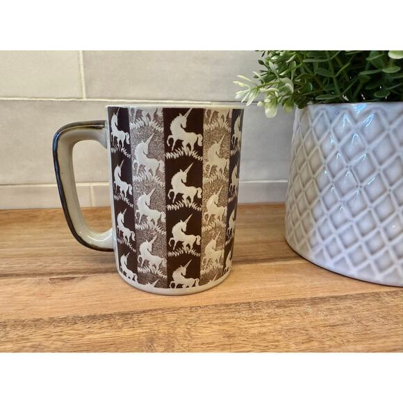 Vintage Otagiri Unicorn Ceramic Coffee Mug Japan Mythical Fantasy Rare - Picture 1 of 5